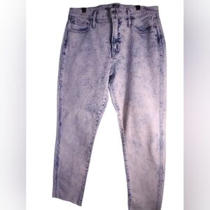 GAP Denim Blue and White Stone Washed Jeans  Slim Straight Raw Hem 30p Western